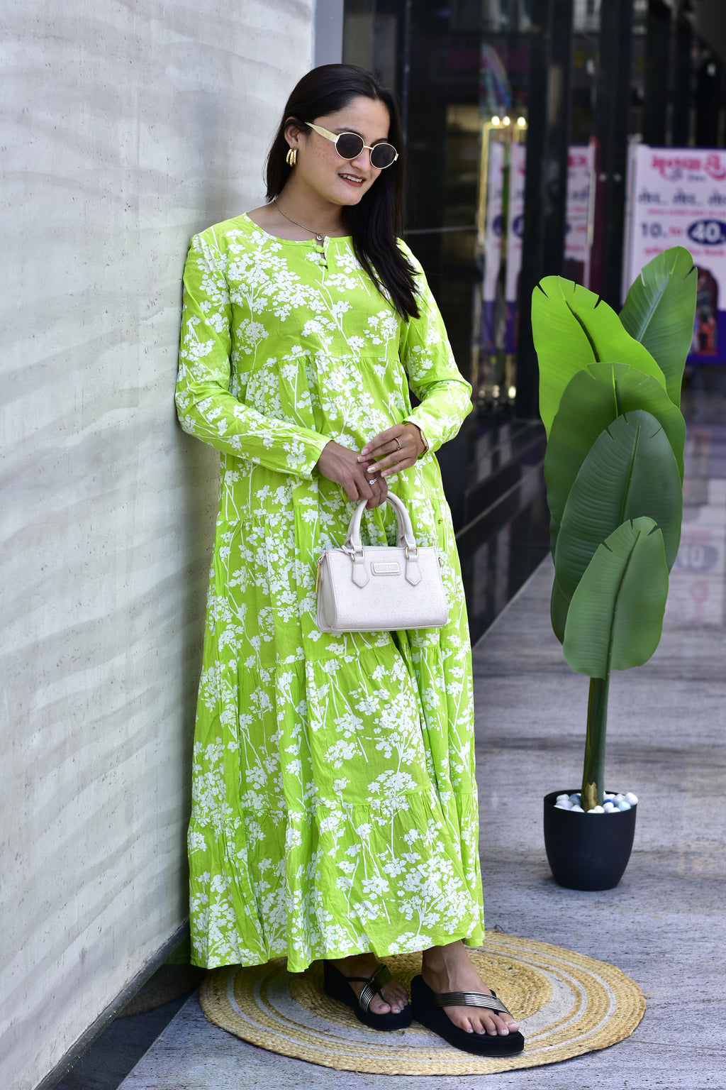 ROUND FLARED COTTON GHERA ONE PIECE