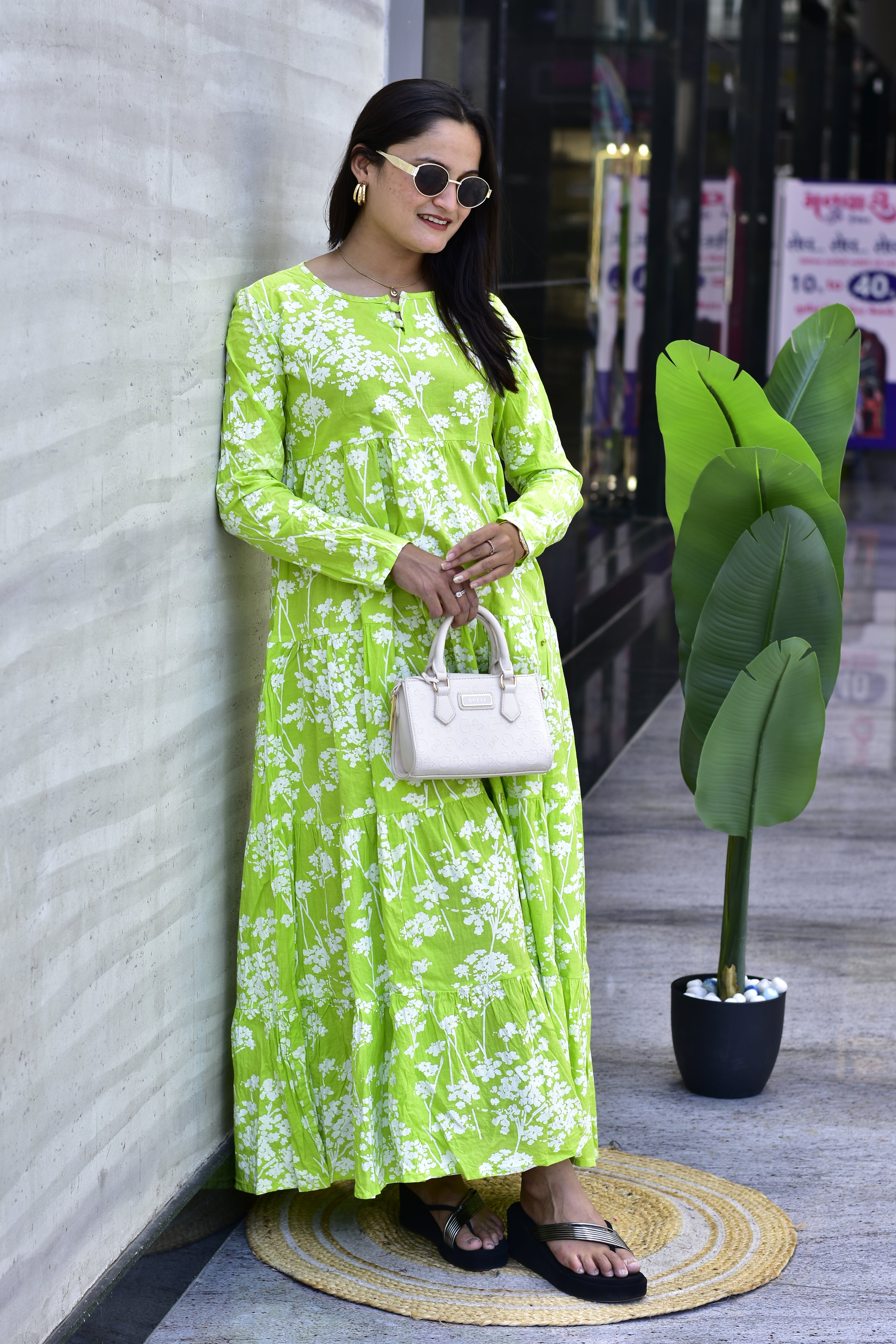 ROUND FLARED COTTON GHERA ONE PIECE