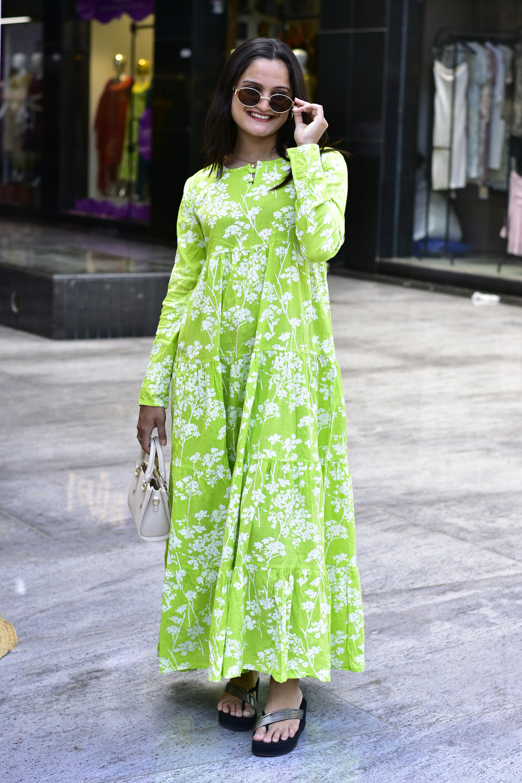 ROUND FLARED COTTON GHERA ONE PIECE