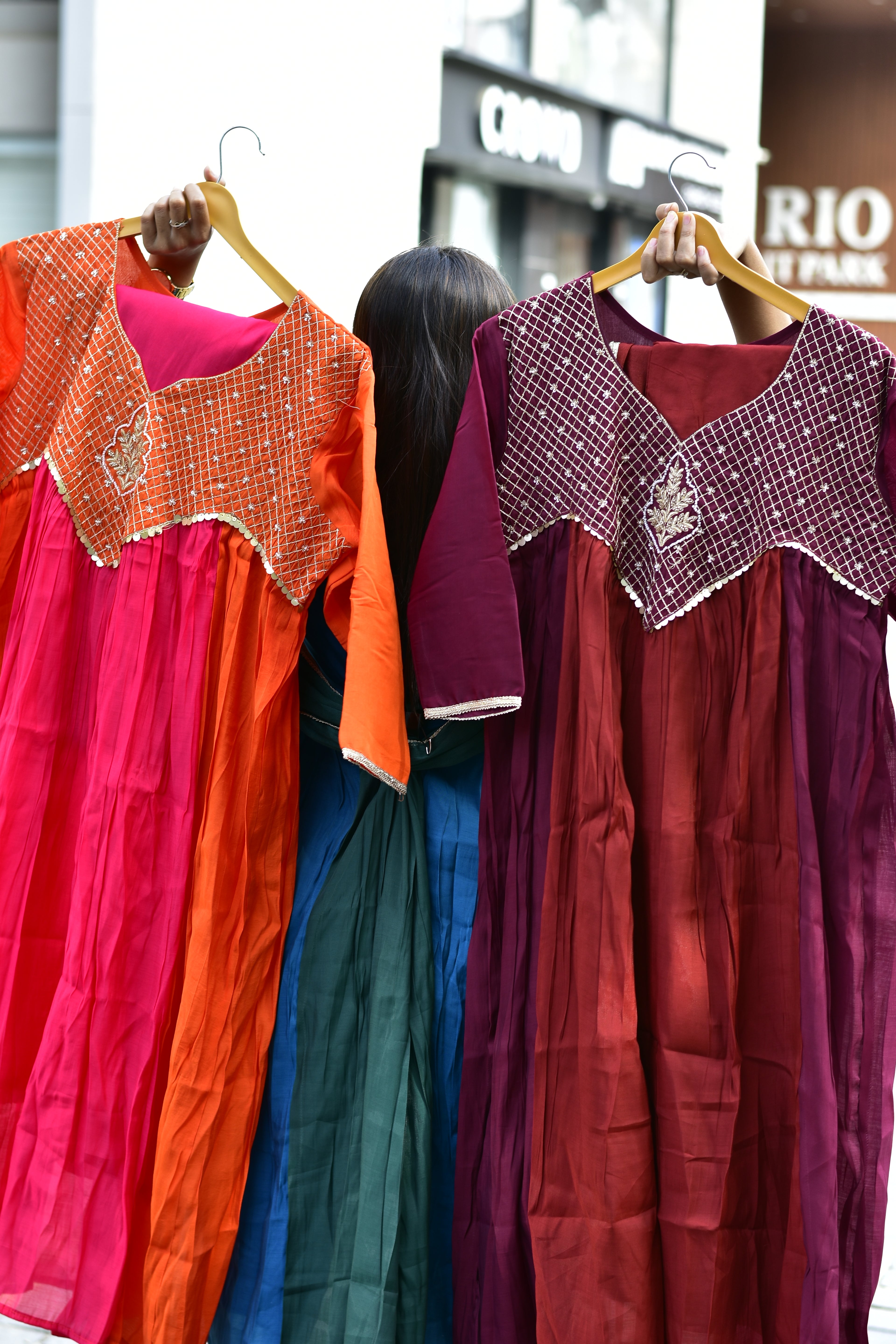 MAL CHANDERI SILK FLARED KURTI