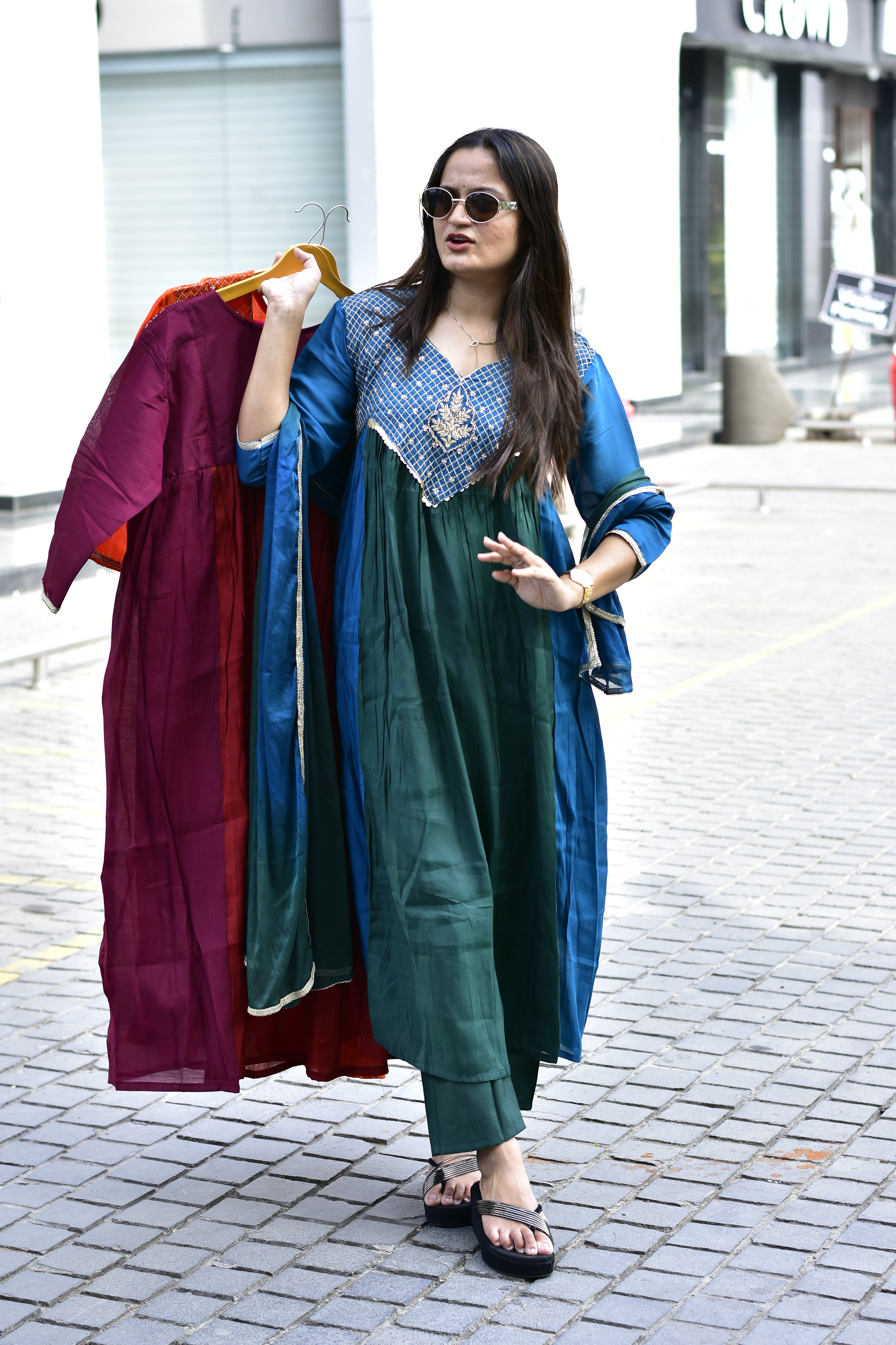 MAL CHANDERI SILK FLARED KURTI