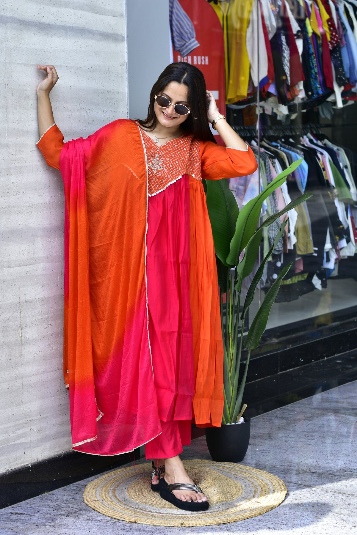 MAL CHANDERI SILK FLARED KURTI
