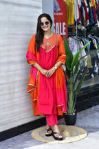 MAL CHANDERI SILK FLARED KURTI