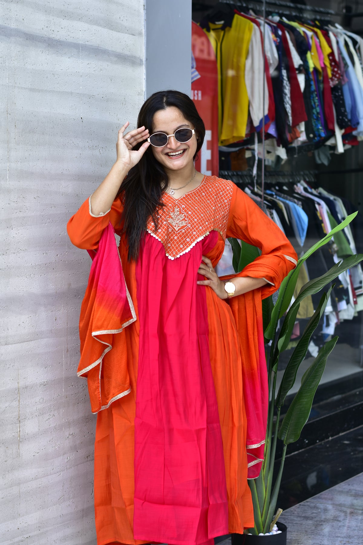 MAL CHANDERI SILK FLARED KURTI