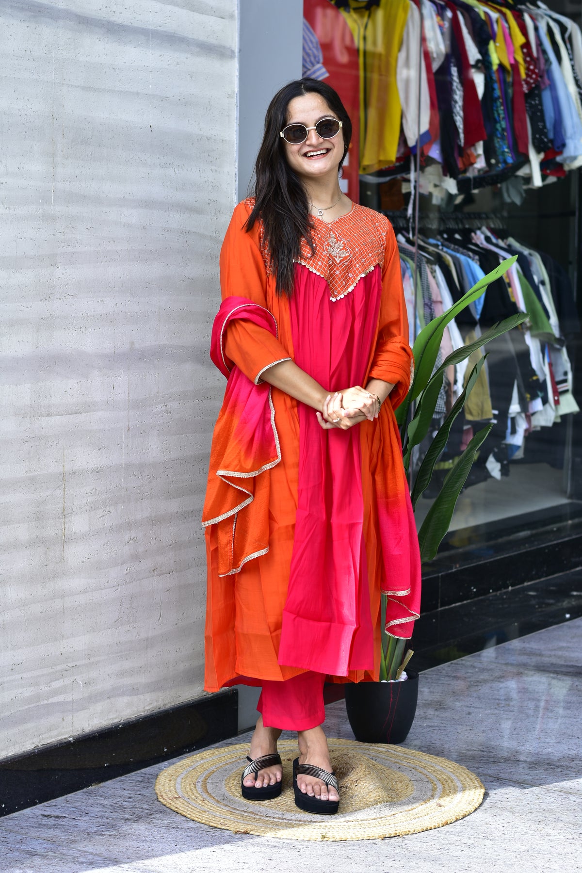 MAL CHANDERI SILK FLARED KURTI