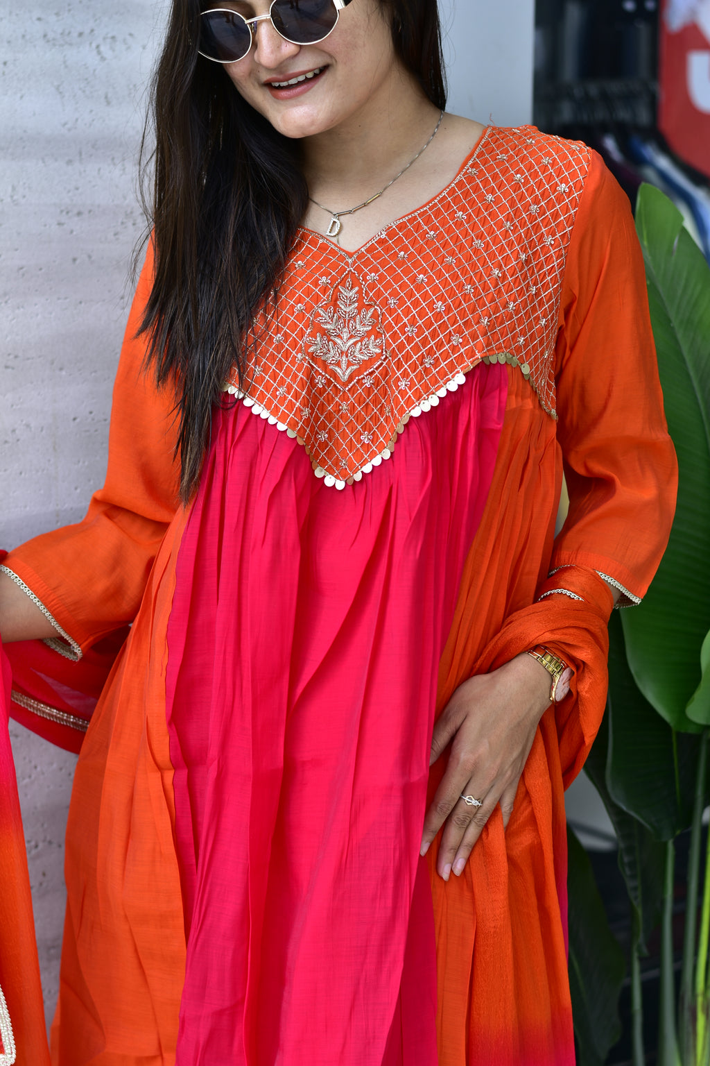 MAL CHANDERI SILK FLARED KURTI