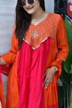 MAL CHANDERI SILK FLARED KURTI