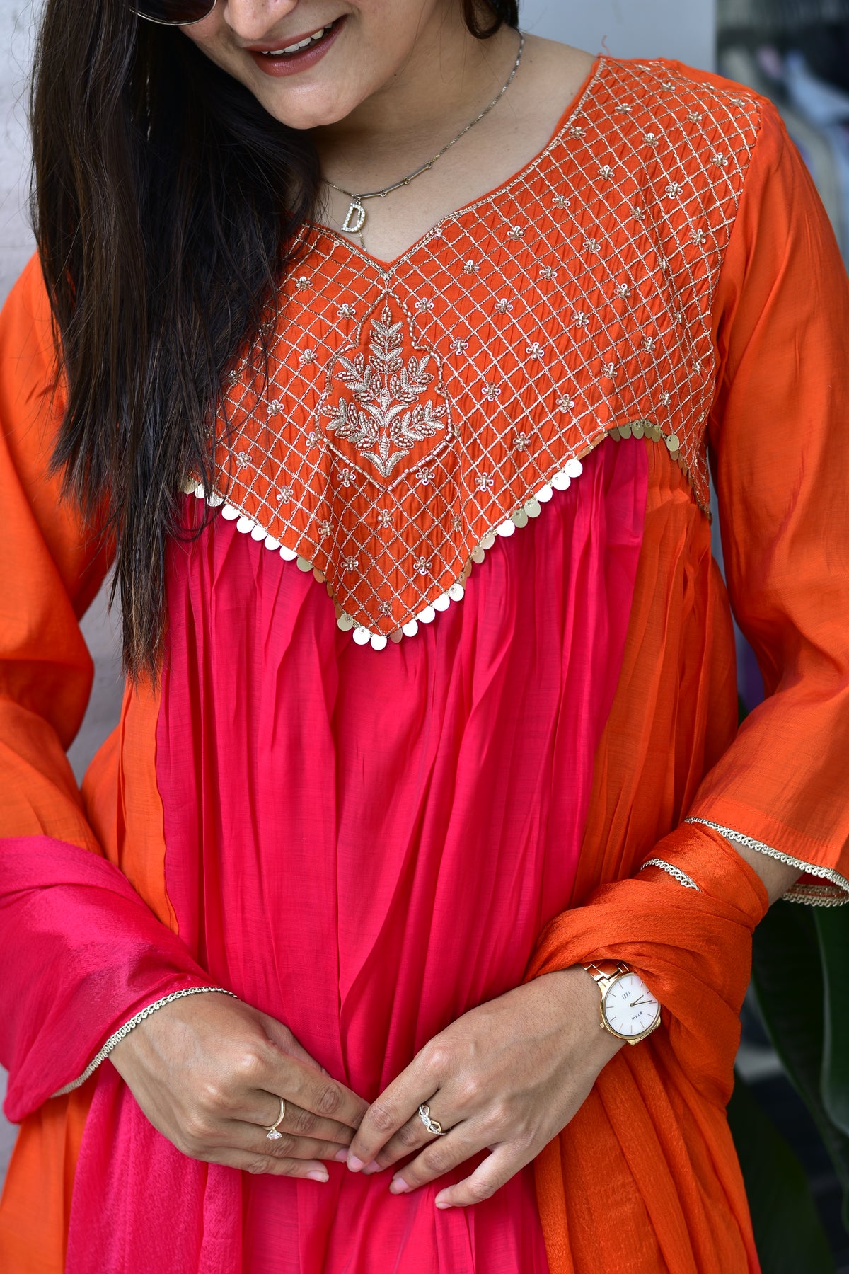 MAL CHANDERI SILK FLARED KURTI