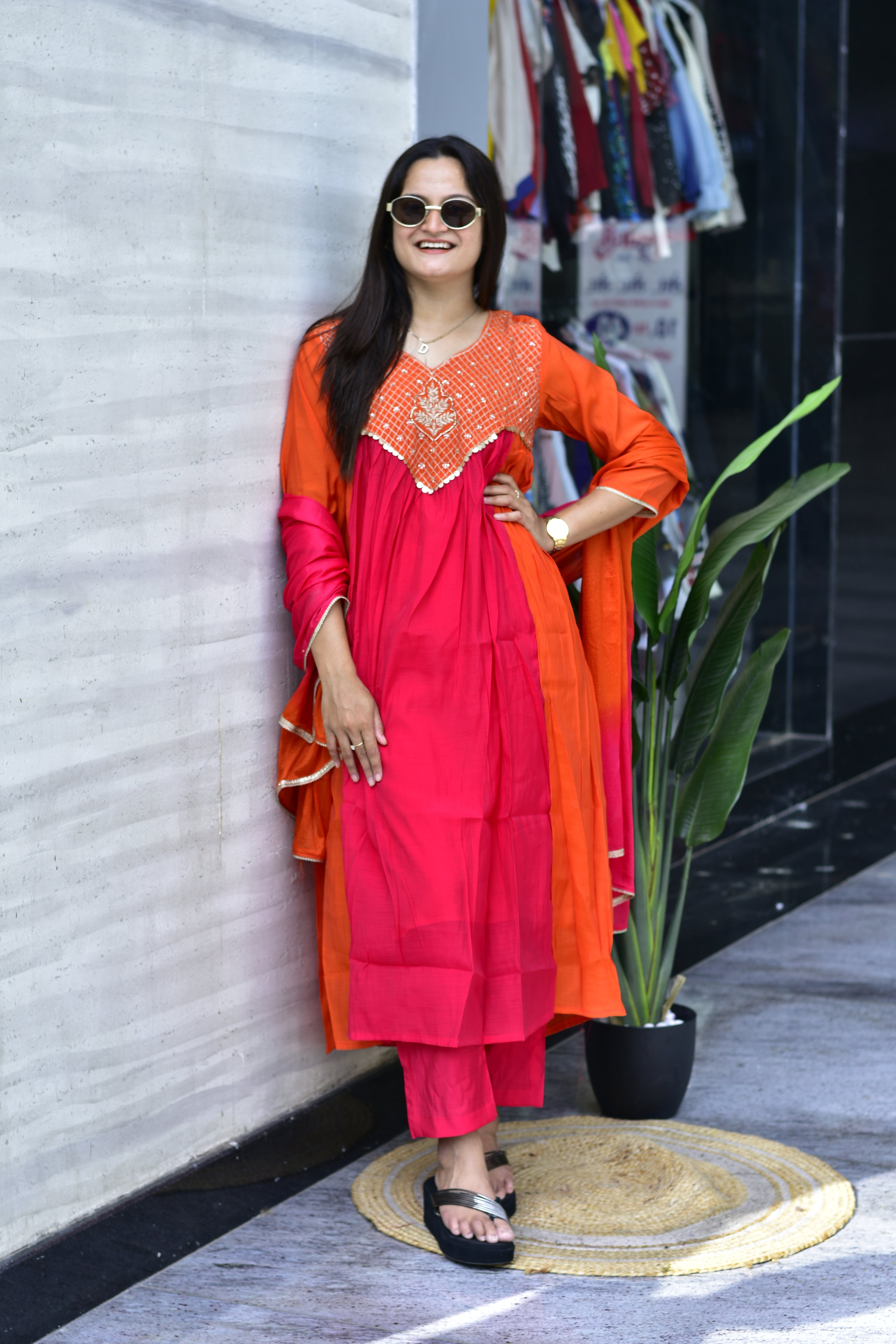 MAL CHANDERI SILK FLARED KURTI