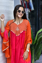 MAL CHANDERI SILK FLARED KURTI