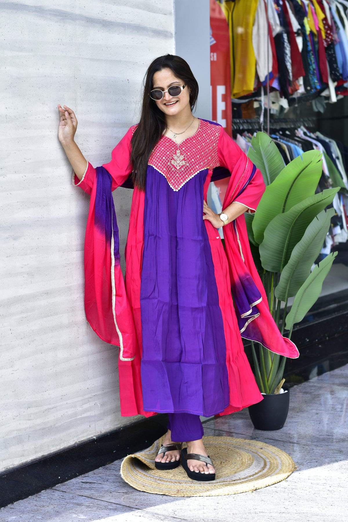 MAL CHANDERI SILK FLARED KURTI