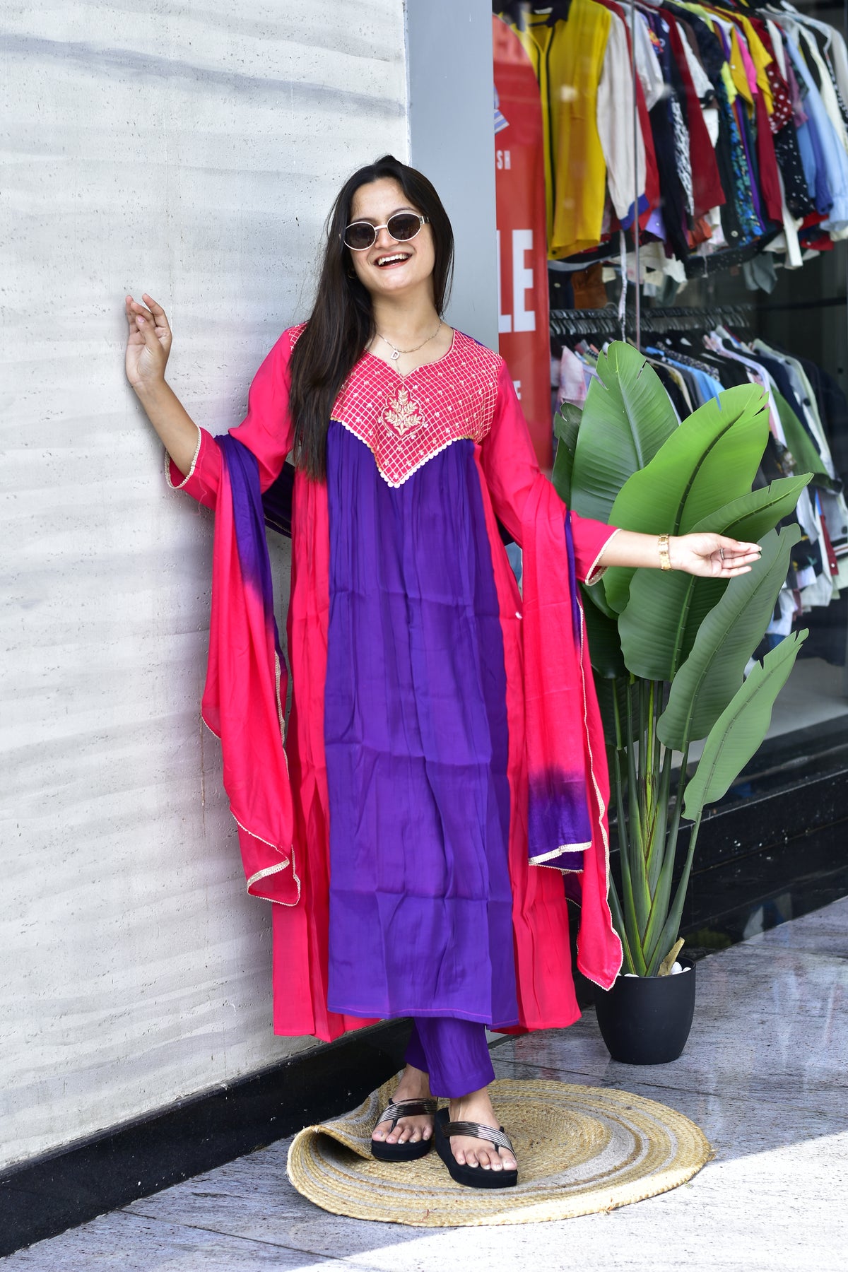 MAL CHANDERI SILK FLARED KURTI