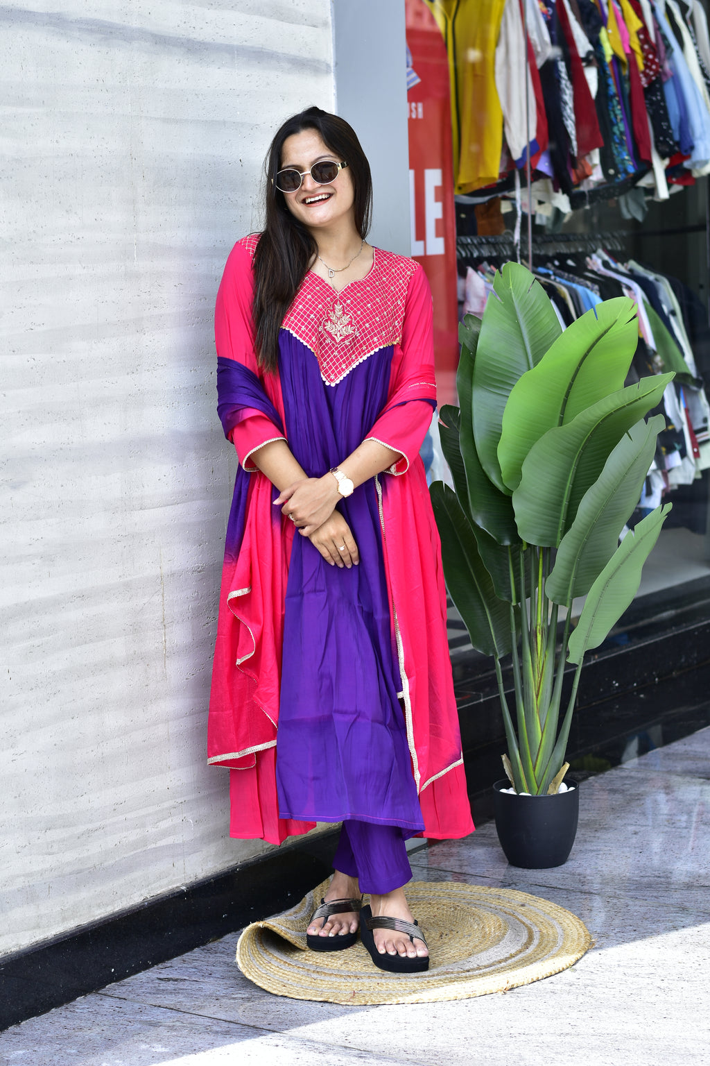 MAL CHANDERI SILK FLARED KURTI