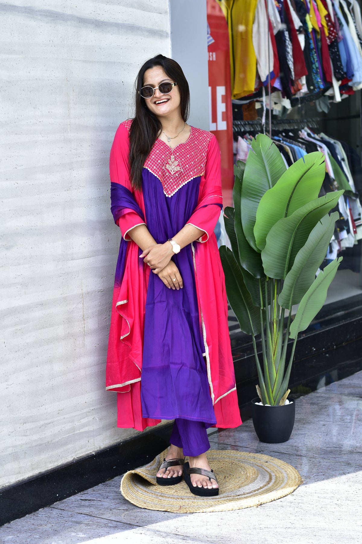 MAL CHANDERI SILK FLARED KURTI