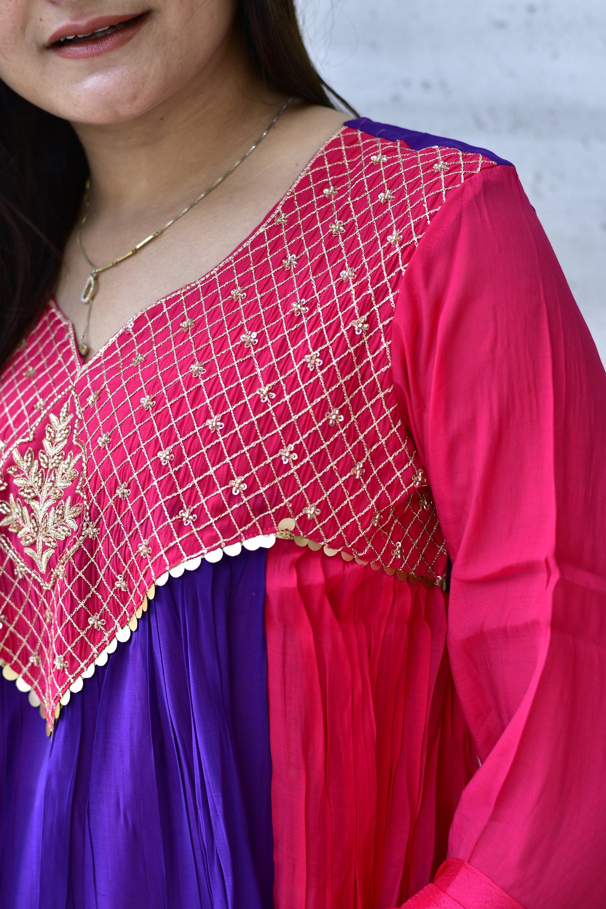 MAL CHANDERI SILK FLARED KURTI