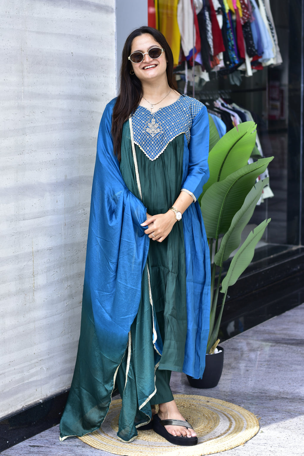 MAL CHANDERI SILK FLARED KURTI