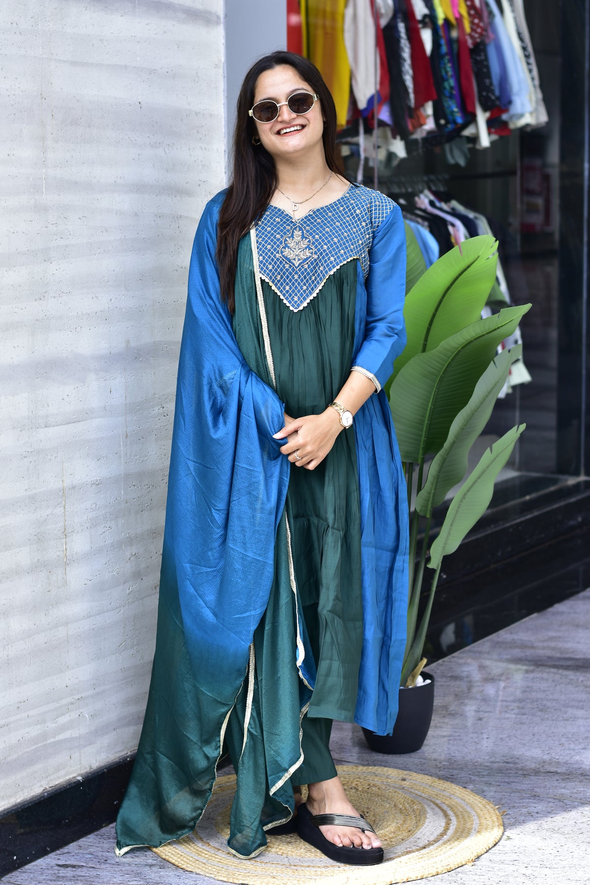 MAL CHANDERI SILK FLARED KURTI