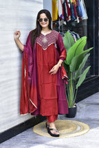 MAL CHANDERI SILK FLARED KURTI