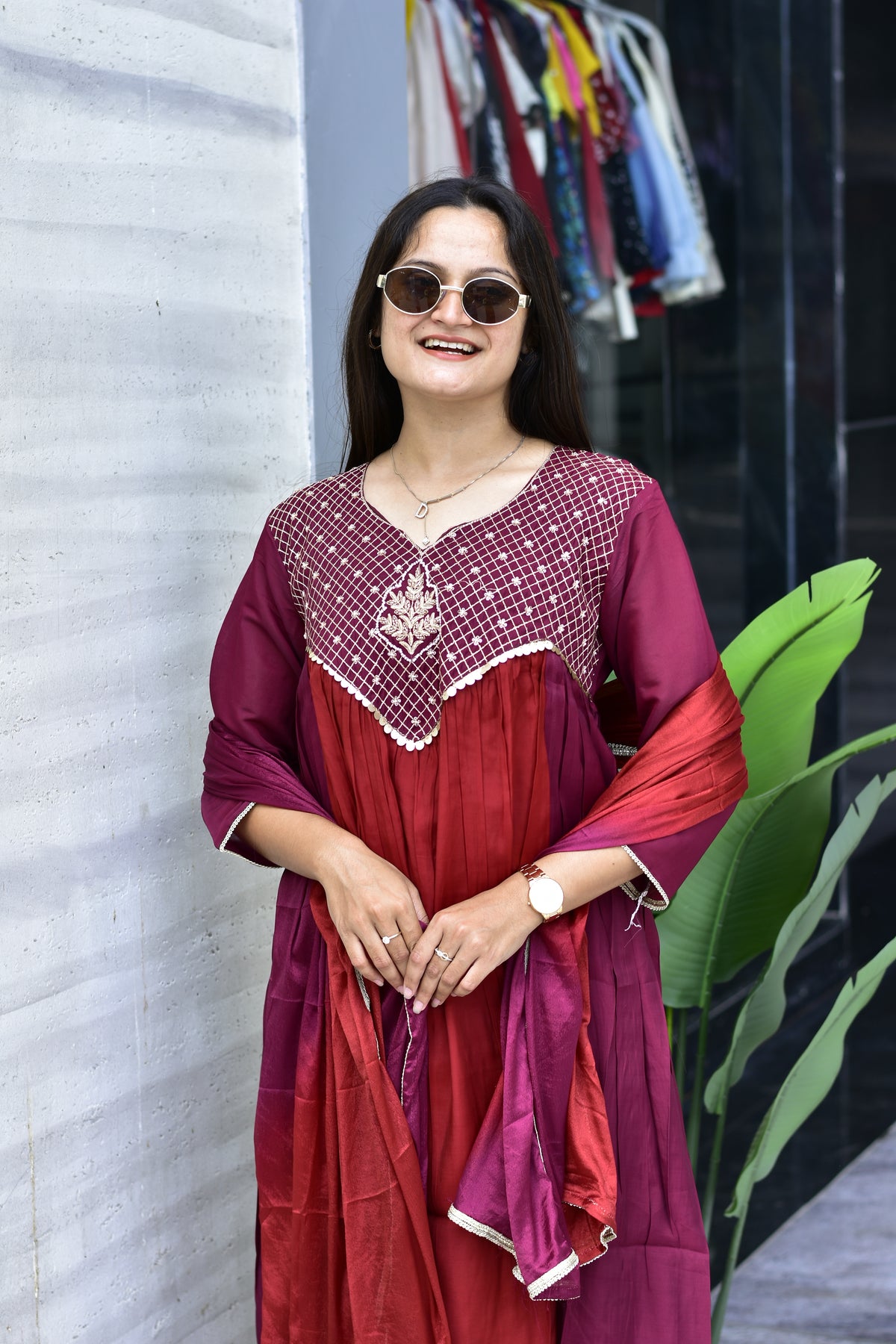MAL CHANDERI SILK FLARED KURTI