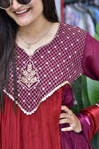MAL CHANDERI SILK FLARED KURTI