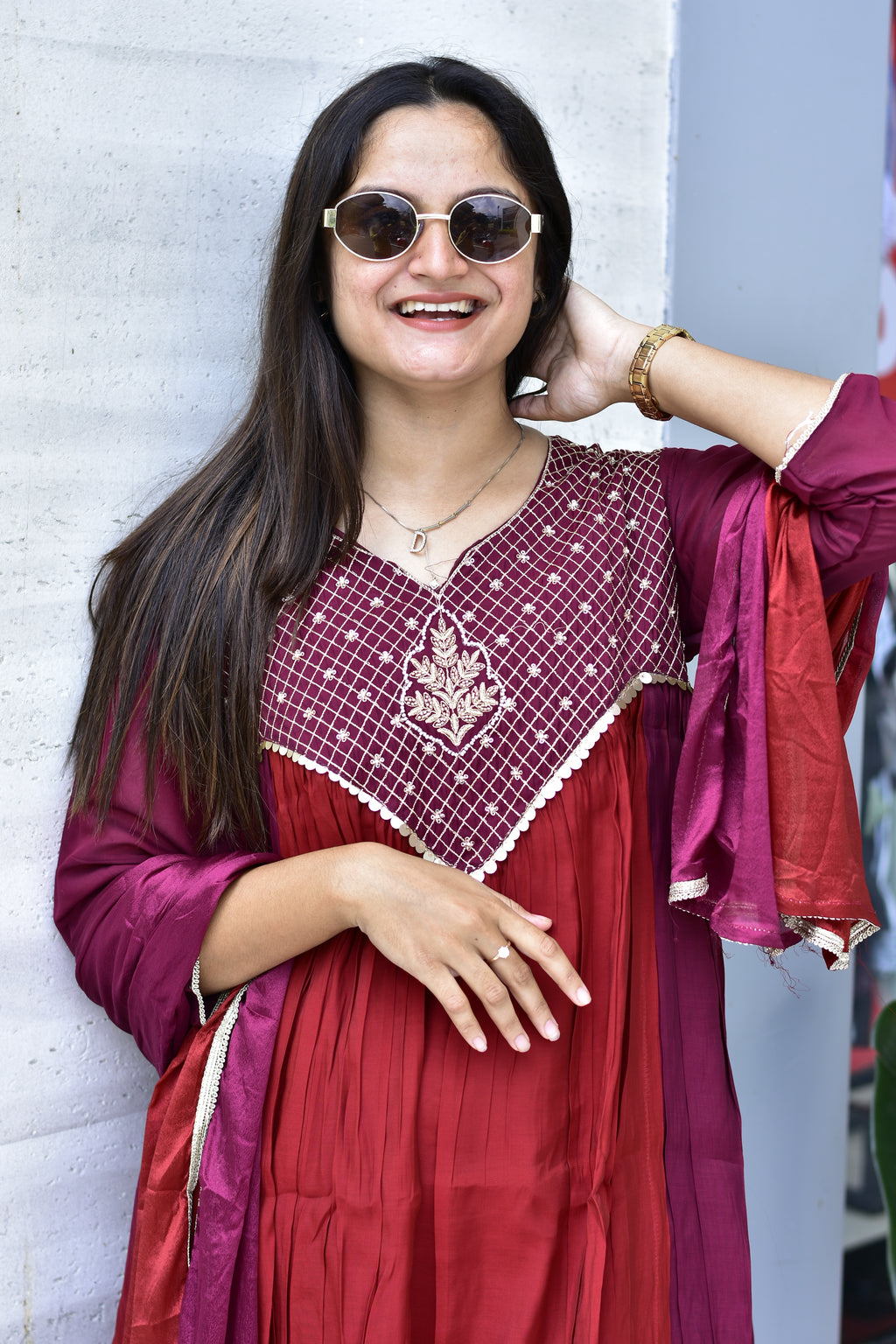 MAL CHANDERI SILK FLARED KURTI