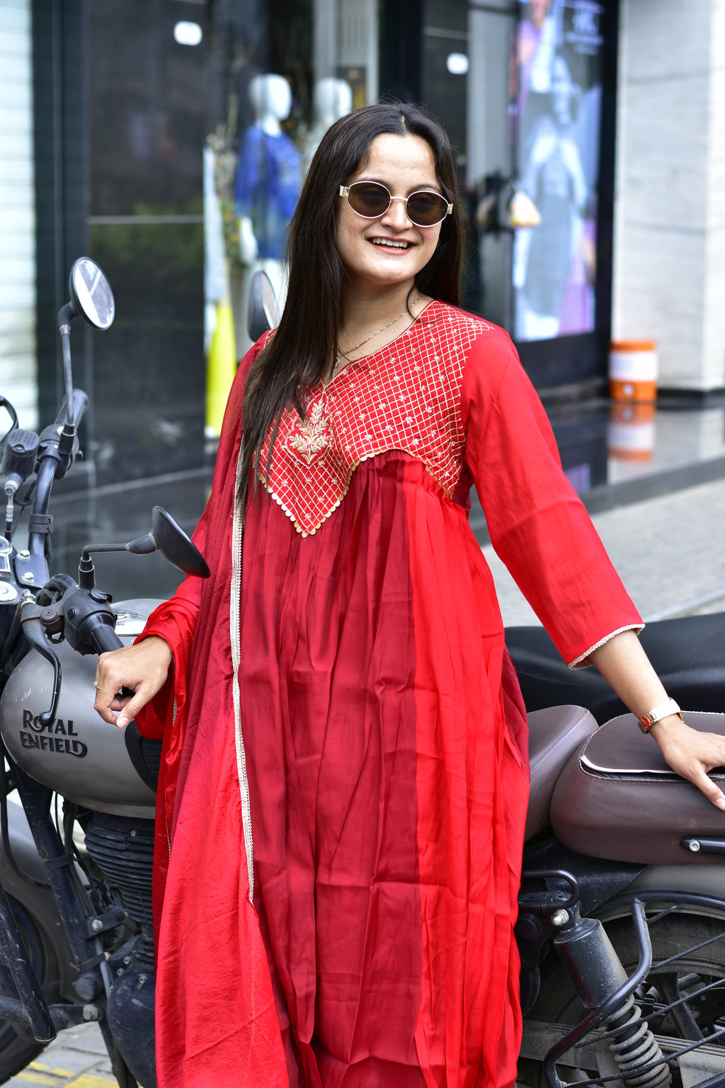 MAL CHANDERI SILK FLARED KURTI