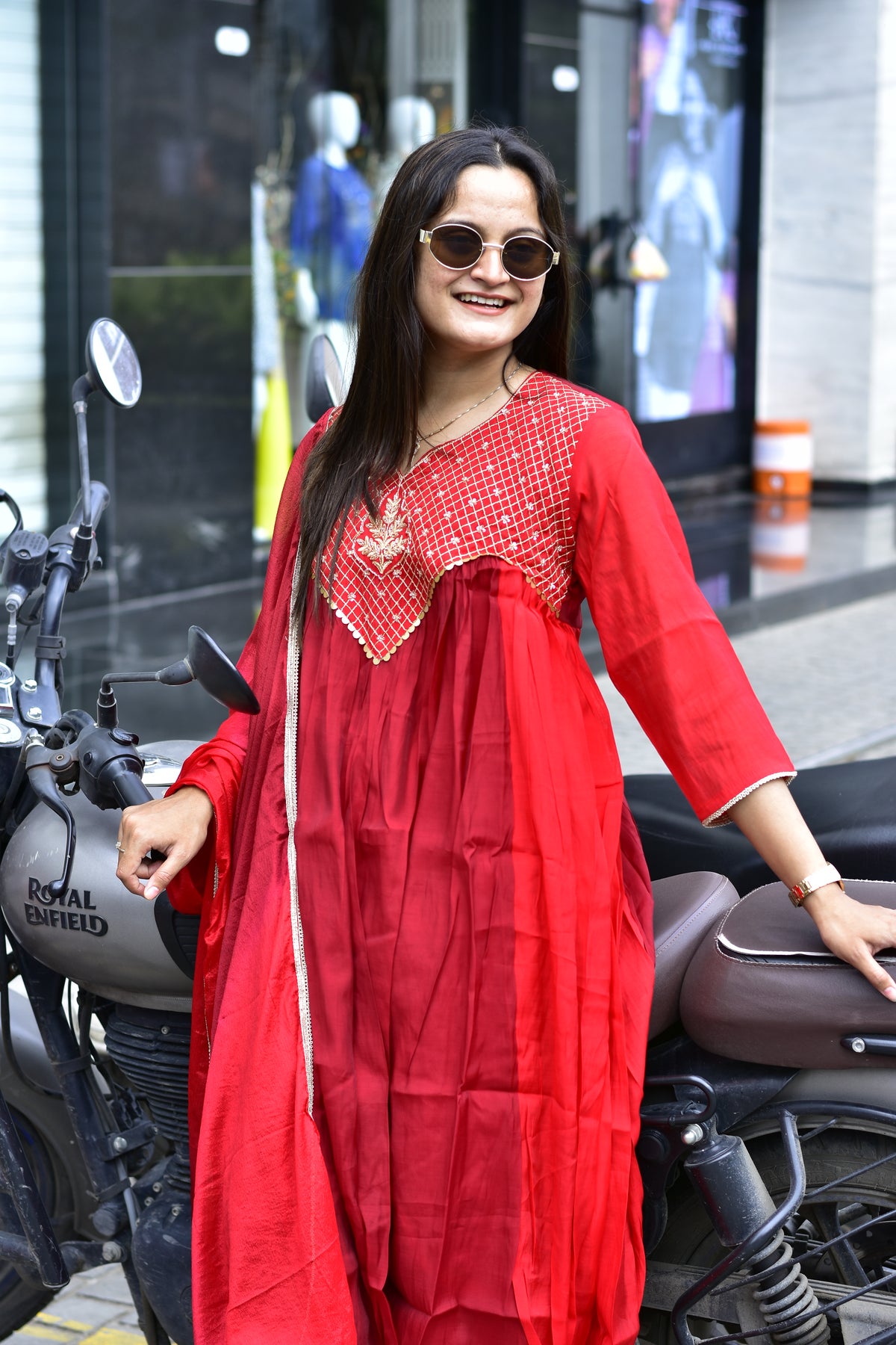 MAL CHANDERI SILK FLARED KURTI