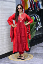 MAL CHANDERI SILK FLARED KURTI