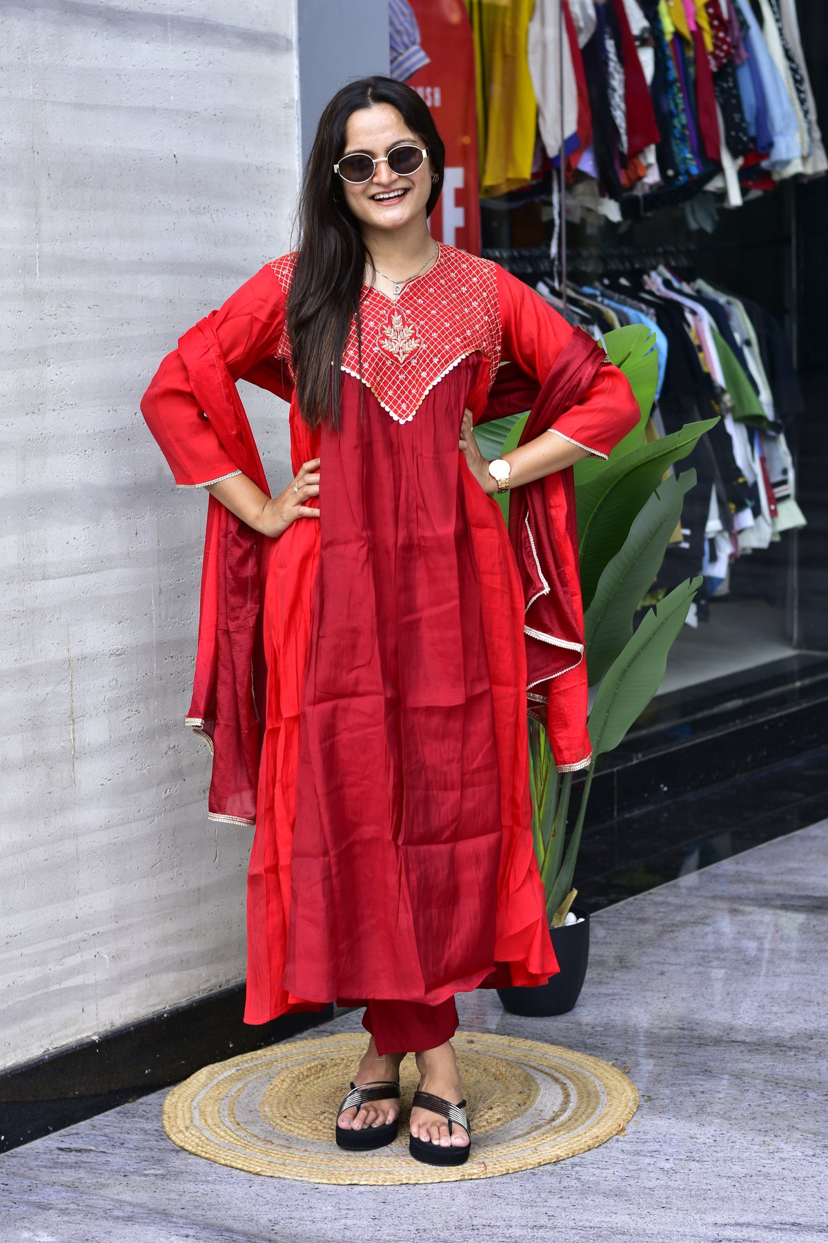 MAL CHANDERI SILK FLARED KURTI