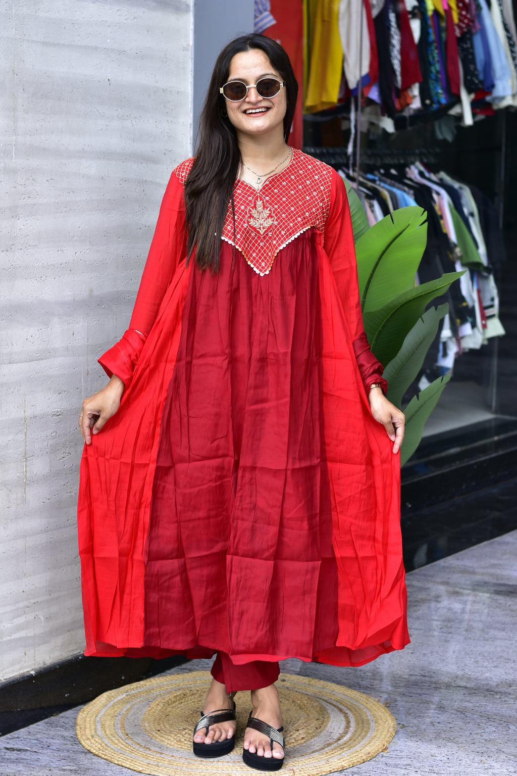 MAL CHANDERI SILK FLARED KURTI
