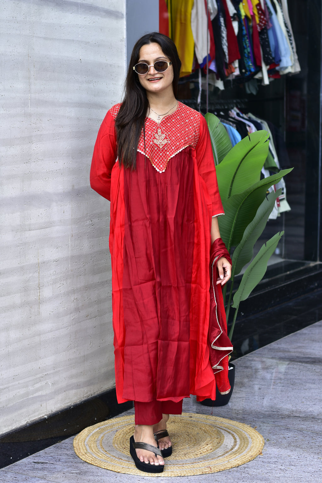 MAL CHANDERI SILK FLARED KURTI