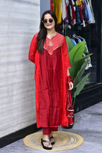 MAL CHANDERI SILK FLARED KURTI