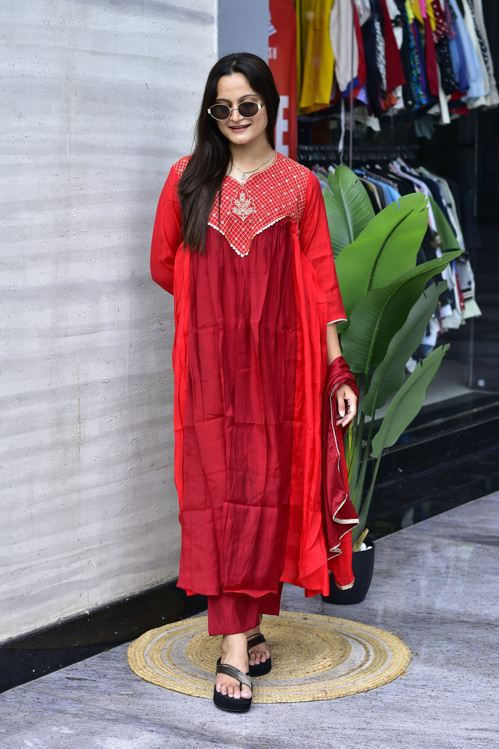 MAL CHANDERI SILK FLARED KURTI