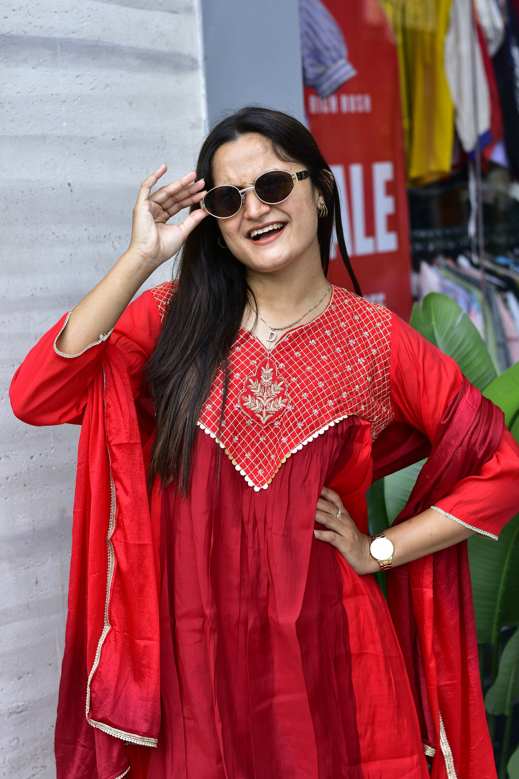 MAL CHANDERI SILK FLARED KURTI