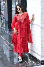 MAL CHANDERI SILK FLARED KURTI
