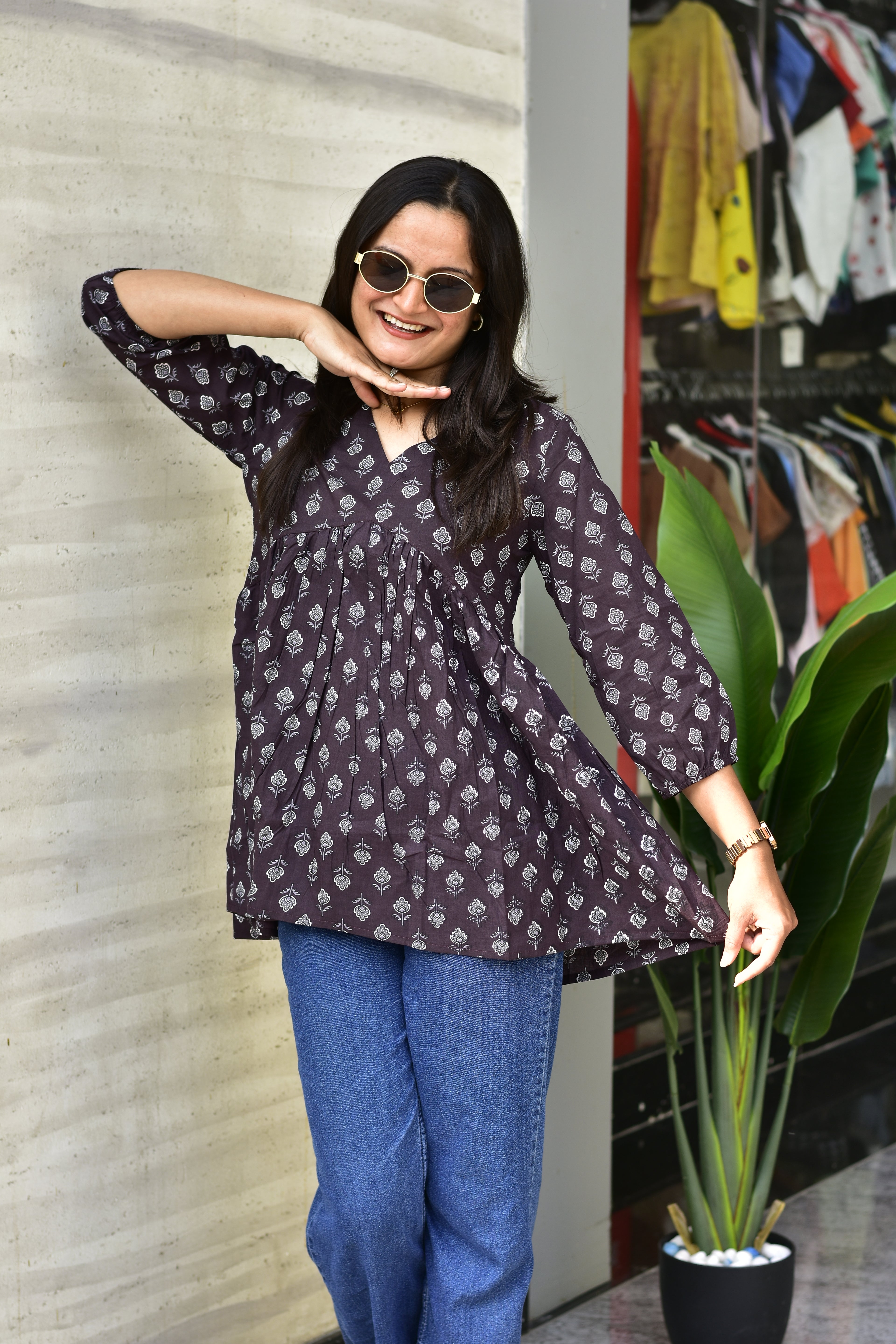 JAIPURI COTTON TUNIC |  V-Neck
