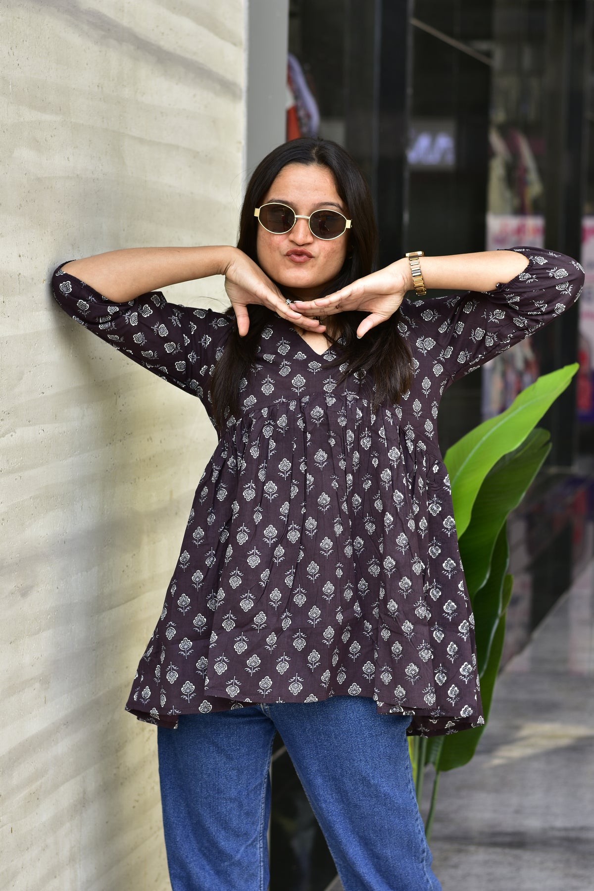 JAIPURI COTTON TUNIC |  V-Neck
