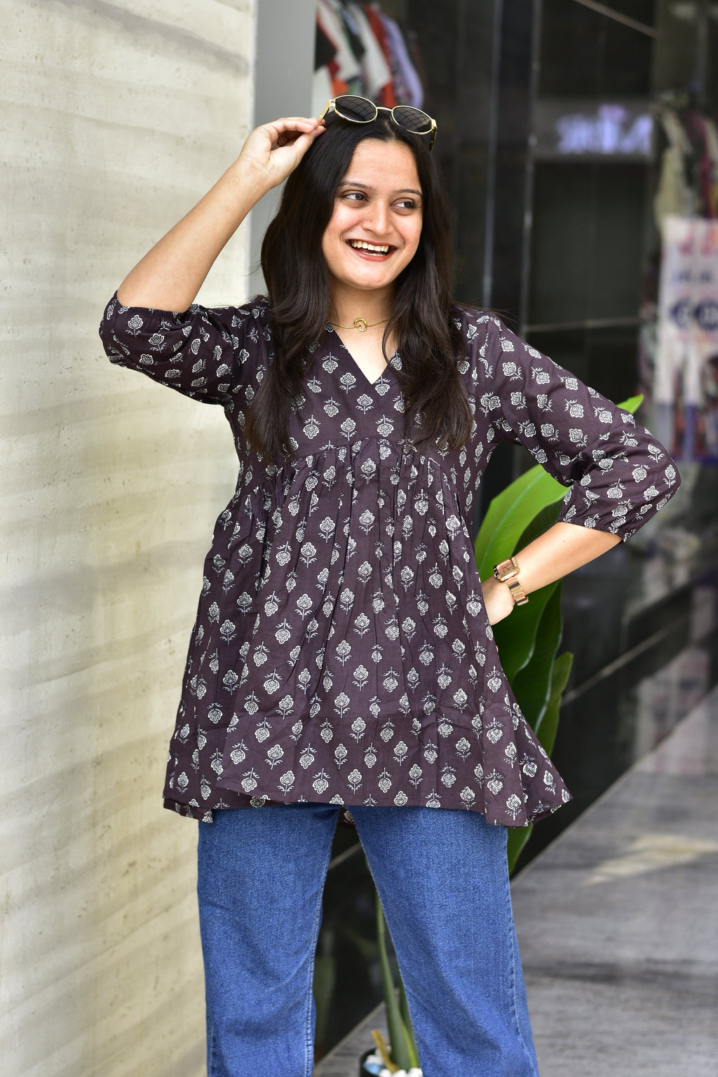 JAIPURI COTTON TUNIC |  V-Neck