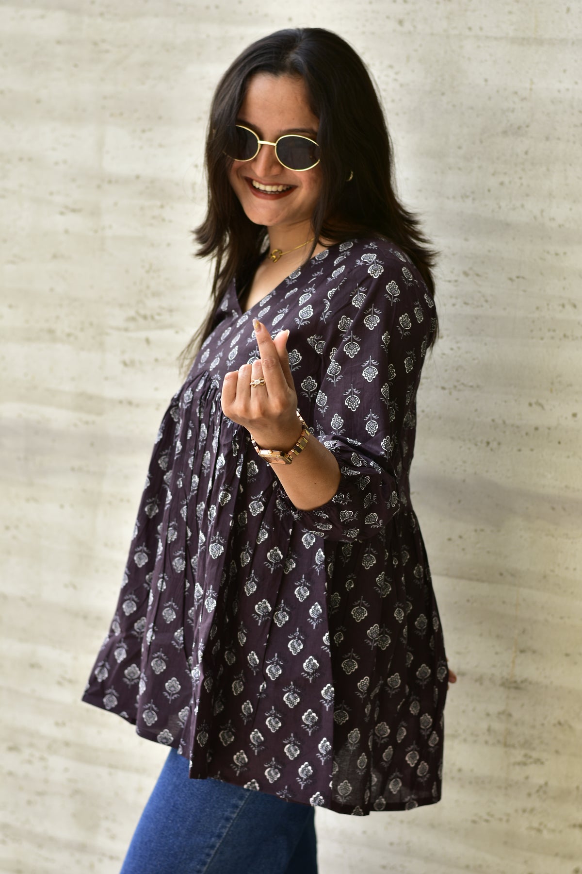 JAIPURI COTTON TUNIC |  V-Neck