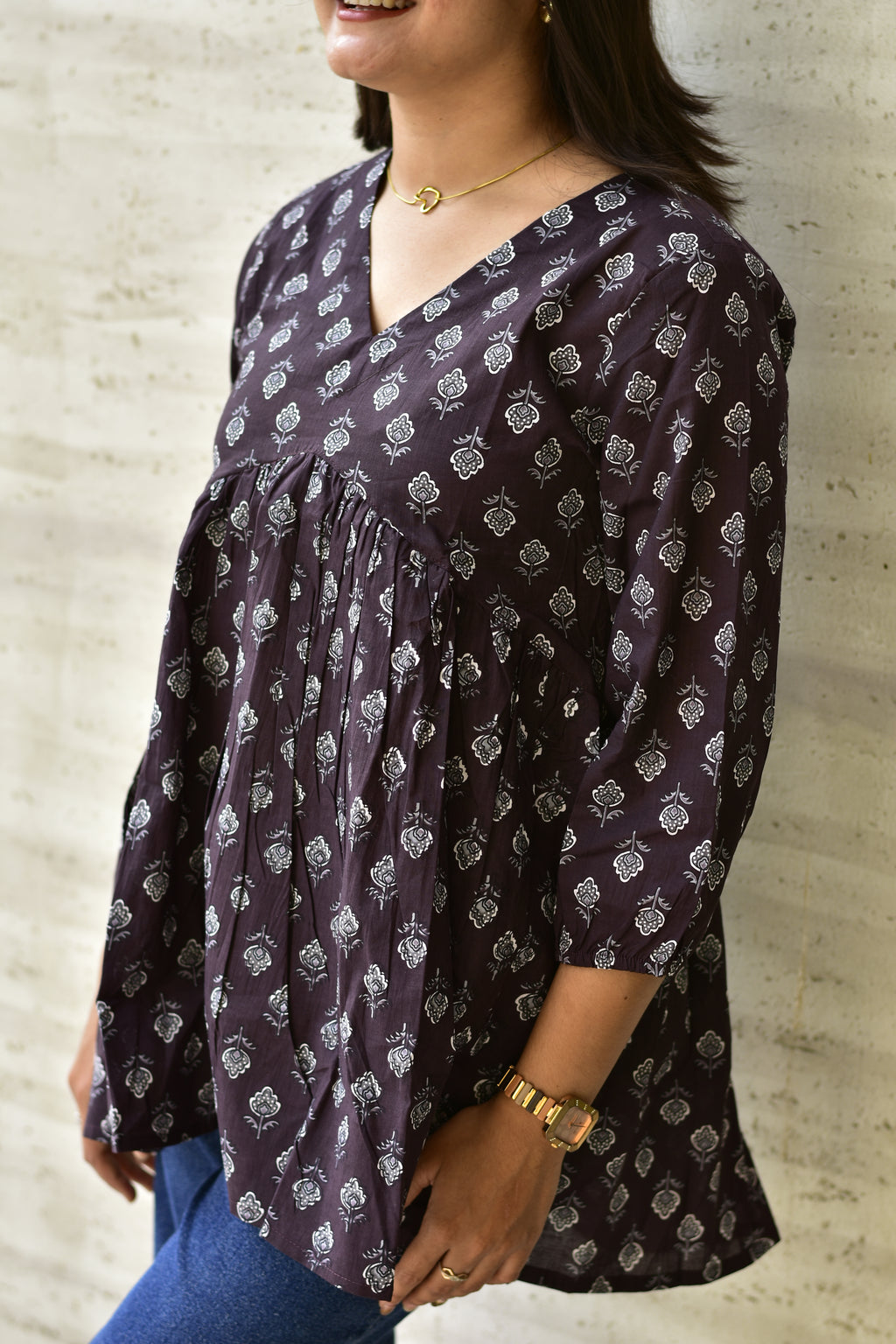 JAIPURI COTTON TUNIC |  V-Neck