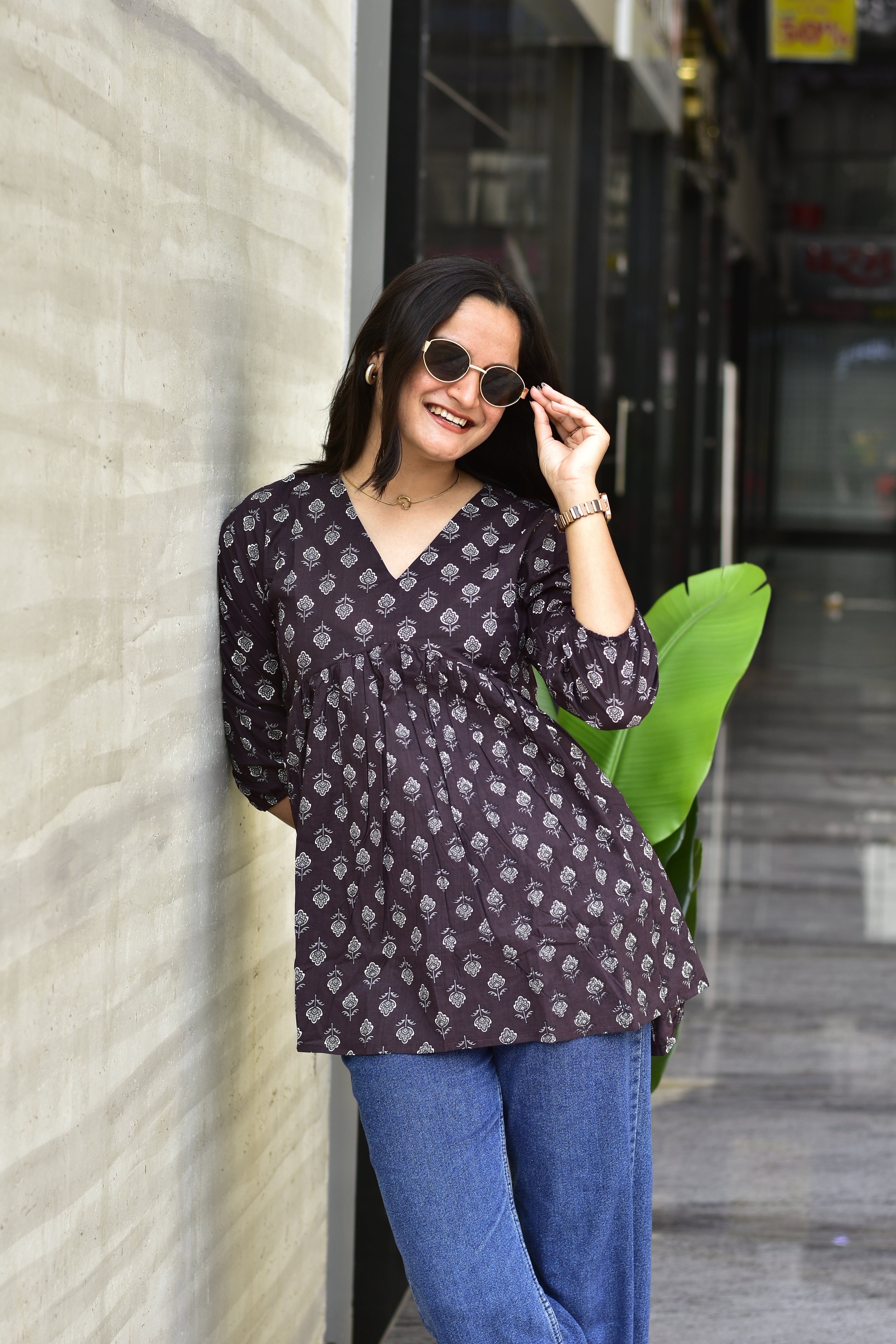 JAIPURI COTTON TUNIC |  V-Neck