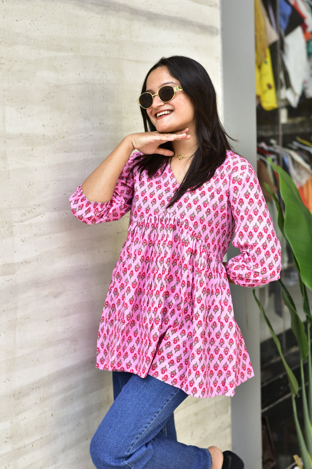JAIPURI COTTON TUNIC |  V-Neck